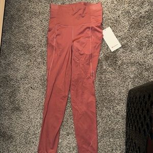 Lululemon Fast and Free Super High Rise Tight 25" Elite cherry tint